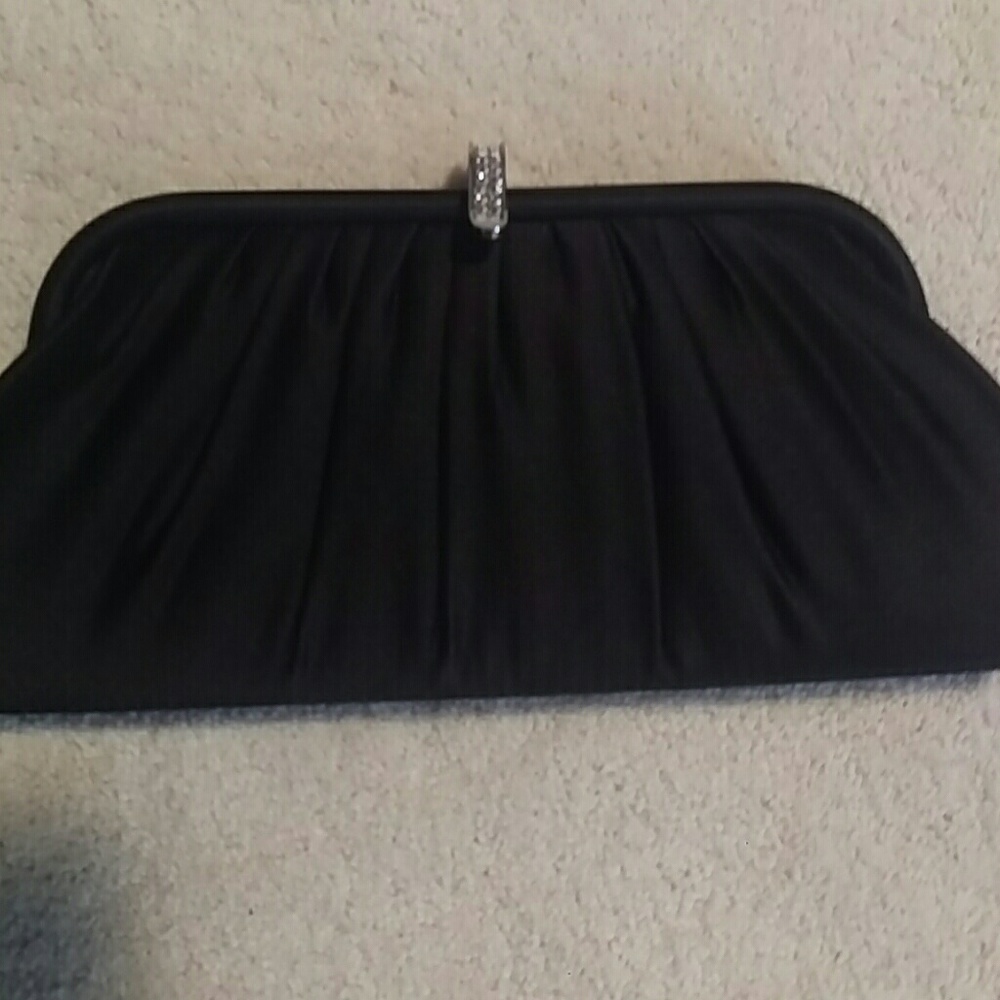 Black Evening Satin Clutch